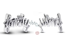 Charm Sterlingové stříbro 925 Family - rodina, symbol jednoty, domova a blízkosti, přívěsek na náramek rodina