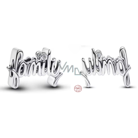 Charm Sterlingové stříbro 925 Family - rodina, symbol jednoty, domova a blízkosti, přívěsek na náramek rodina