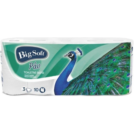 Big Soft Páv Papier toaletowy 3-warstwowy 10 szt.