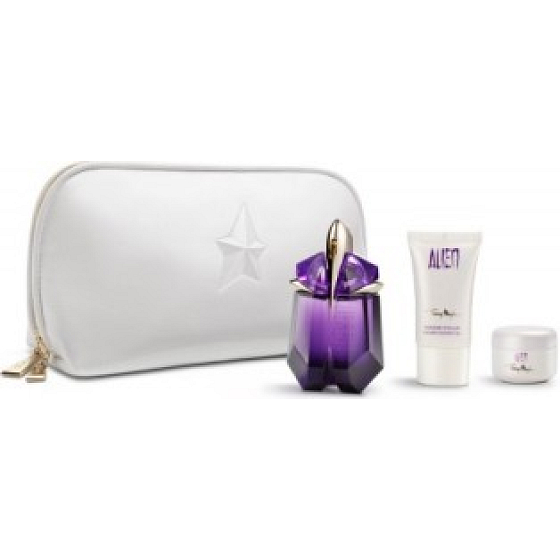 Thierry Mugler Alien parfémovaná voda neplnitelný flakon pro ženy 30 ml + sprchový gel 30 ml + tělový krém 15 ml, dárková sada