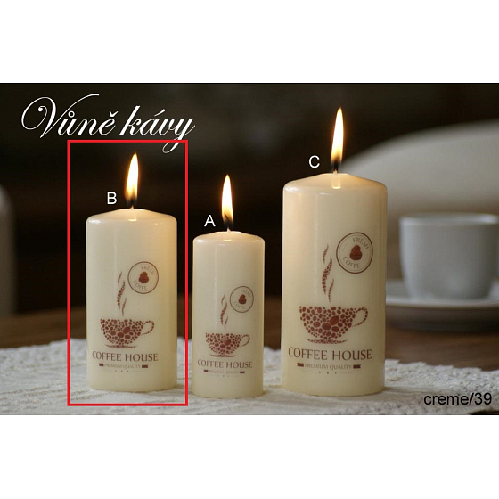 Lima Káva - Coffee vonná svíčka krémová válec 50 x 100 mm 1 kus