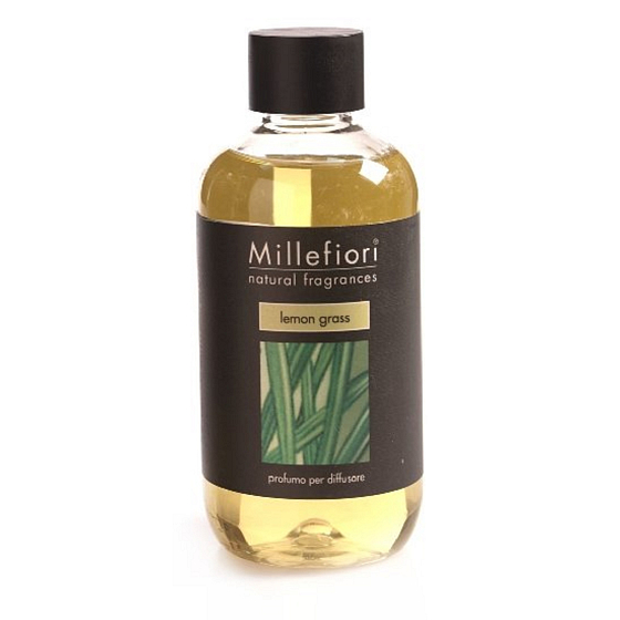 Millefiori Milano Natural Lemon Grass - Citrónová tráva Náplň difuzéru pro vonná stébla 250 ml
