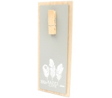 Nekupto Home Decor Drewniana deska z kółkiem szara 30 x 12 cm