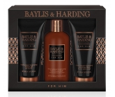 Baylis & Harding Men Černý pepř a Ženšen tekuté mýdlo na tělo i vlasy 300 ml + balzám po holení 200 ml + sprchový gel 200 ml, kosmetická sada pro muže
