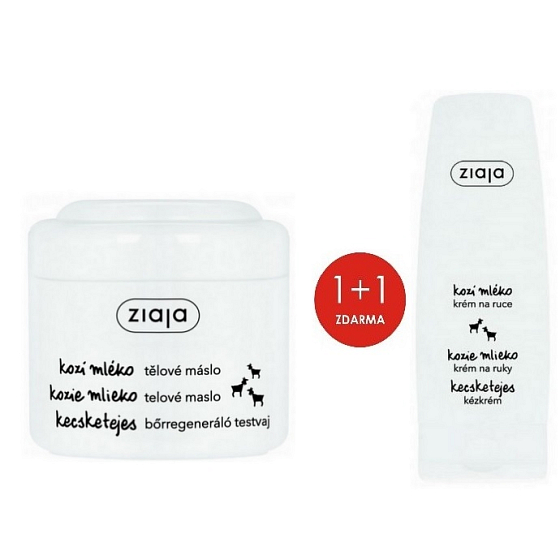 Ziaja Kozí mléko tělové máslo 200 ml + krém na ruce 80 ml, duopack