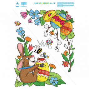 Arch Velikonoční samolepka, okenní fólie bez lepidla rohová Zajíček a vajíčka 33 x 24 cm Arch Velikonoční samolepka, okenní fólie bez lepidla rohová Zajíček a vajíčka 33 x 24 cm