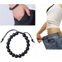 Obsidian Fitness, Hubnutí náramek přírodní kámen, ručně pletený, nastavitelná velikost, kulička 10 mm, kámen záchrany