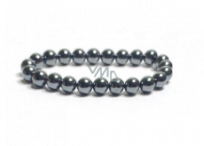 Bransoletka z hematytu elastyczna, kamień naturalny, koralik 8 mm / 16 - 17 cm, kamień zdrowej krwi