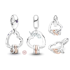 Charm Srebrna 925 Serca pełne serc, 3w1 zawieszka na bransoletkę miłość Charm Srebrna 925 Serca pełne serc, 3w1 zawieszka na bransoletkę miłość