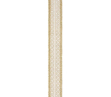 Ditipo Wstążka jutowa z koronką - rolka 5 m x 40 mm