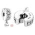 Charm Srebrny 925 Family Forever Pavé stoper, zacisk na bransoletkę rodzinna