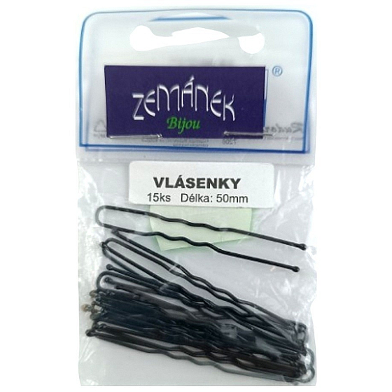 Zemánek Vlásenky do vlasů – černé, délka 50 mm, balení 15 kusů.
