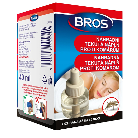 Bros Elektrický odpařovač proti mouchám a komárům náhradní náplň 40 ml