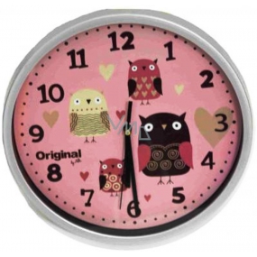 Albi Original Nástěnné hodiny Sovy, 25,5 cm × 25 cm