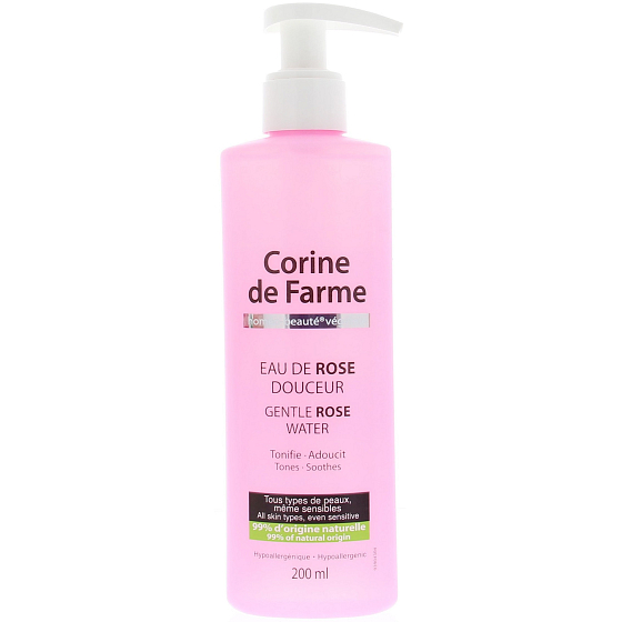 Corine de Farme Eau de Rose Douceur růžová pleťová voda, tonikum 200 ml