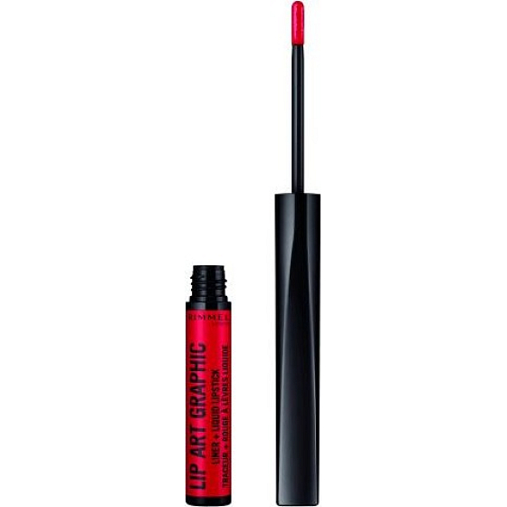 Rimmel London Lip Art Graphic konturovací tužka + tekutá rtěnka 2v1 610 Hot Spot 1,8 ml