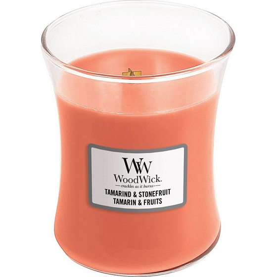 WoodWick Tamarind & Stonefruit - Tamarind a peckovice vonná svíčka s dřevěným knotem a víčkem sklo střední 275 g