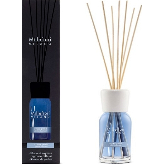 Millefiori Milano Natural Crystal Petals - Křišťálové lístky Difuzér 100 ml + 7 stébel v délce 25 cm do menších prostor vydrží 5-6 týdnů