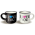 Nekupto Párové mini hrníčky I love you 2 x 100 ml