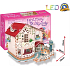 CubicFun Puzzle 3D svítící Holiday Bungalow Dollhouse Chatka pro panenky 114 dílků pro děti 29 x 26 x 23 cm