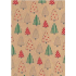 Ditipo Dárkový balicí papír vánoční 70 x 200 cm Kraft světle hnědý, stromky