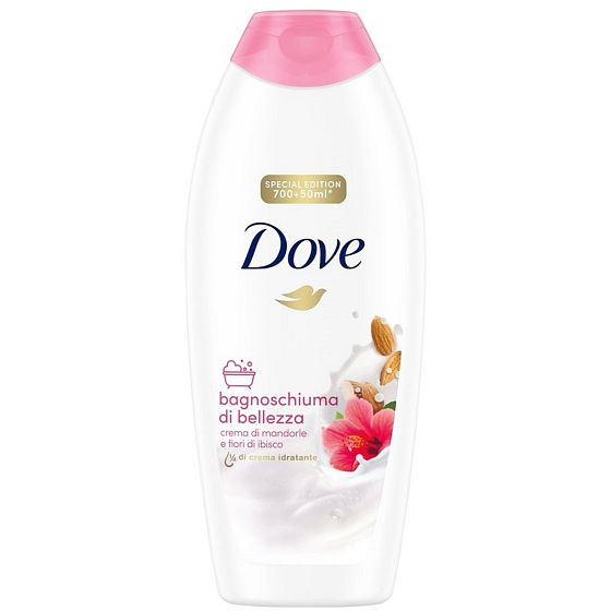 Dove Mandle a Ibišek 2v1 sprchový gel kosmetická pěna 750 ml