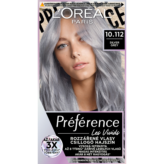 L'oreal Paris Préférence Vivid Colors farba do włosów, Silver Grey 10.112