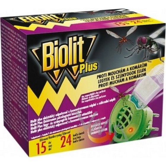 Biolit Plus Elektrický odpařovač s koncentrovanou náplní na mouchy, komáry 1 kus