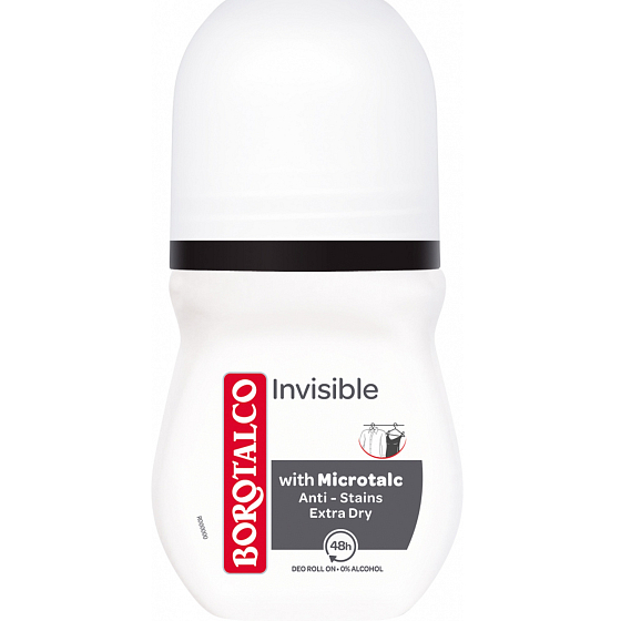 Borotalco Invisible kulkowy antyperspirant dezodorant przeciwwypaczeniom roll-on unisex 50 ml
