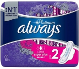 Always Platinum Ultra Super Plus rozmiar 2 wkładki higieniczne z skrzydełkami 7 sztuk