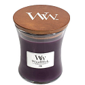 WoodWick Fig - Figa zapachowa świeca z drewnianym knotem i szklanym wieczkiem średnia 275 g