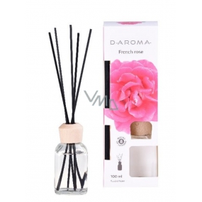 D-Aroma- French Rose - Różane aroma difuzér s tyčinkami pro postupné uvolňování vůně 100 ml
