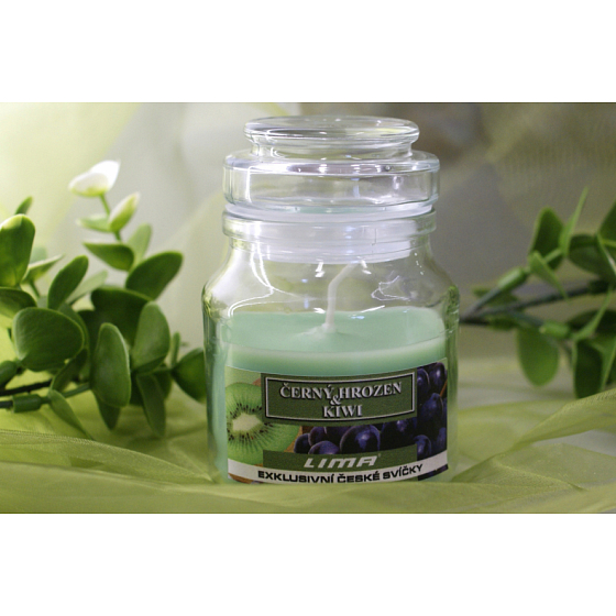 Lima Aroma Dreams Černý hrozen & Kiwi aromatická svíčka sklenička s víčkem 120 g