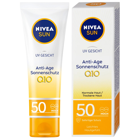 Nivea Sun Q10 Anti-age OF 50 pleťový krém na opalování proti vráskám 50 ml