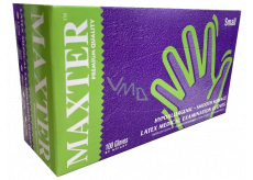 Maxter Rękawice higieniczne jednorazowe lateksowe hipoalergiczne pudrowane, rozmiar S, box 100 sztuk