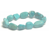 Tyrkenit Troml bransoletka elastyczna naturalny kamień wykonany z błyszczących i zaokrąglonych kamieni o długości 16 - 17 cm, kamień młodych ludzi, szukających życiowego celu