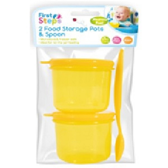 First Step Zestaw podróżny do jedzenia żółty 2 pojemniki + łyżka