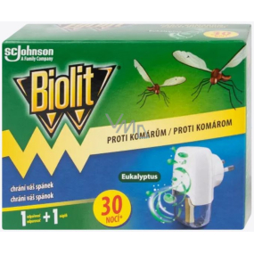 Biolit Eukalyptus Elektrický odpařovač proti komárům 30 nocí strojek + náplň 21 ml Biolit Eukalyptus Elektrický odpařovač proti komárům 30 nocí strojek + náplň 21 ml