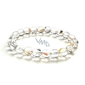 Herkimer diamentowy energetyczny kamień elastyczny naturalny kamień, kulka 8 - 9 mm /16 - 17 cm, kamień szlachetny