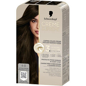 Schwarzkopf Creme Supreme farba do włosów 4-0 naturalny brąz 60 ml Schwarzkopf Creme Supreme farba do włosów 4-0 naturalny brąz 60 ml