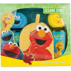Sesame Street 2 x pěna do koupele 236 ml + žínka, dětská kosmetická sada Sesame Street 2 x pěna do koupele 236 ml + žínka, dětská kosmetická sada