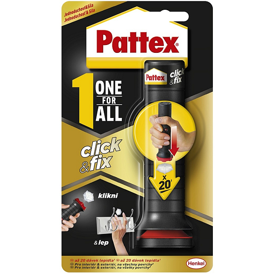 Pattex One For All Click & Fix univerzální montážní lepidlo se snadnou aplikací až 20 dávek 30 g