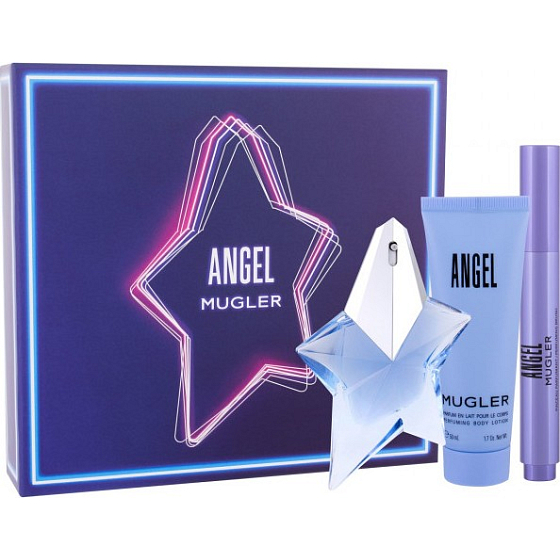 Thierry Mugler Angel parfémovaná voda pro ženy 25 ml + tělový mléko 50 ml + parfémovaná voda 7 ml, dárková sada pro ženy