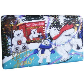 English Soap Polární medvěd - Šeřík, Ylang Ylang & Růže vánoční přírodní parfémované toaletní mýdlo s bambuckým máslem 190 g