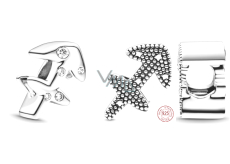 Charm Srebrny 925 symbol zodiaku Błyszczący Strzelec, koralik na bransoletkę