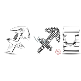 Charm Srebrny 925 symbol zodiaku Błyszczący Strzelec, koralik na bransoletkę