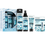 Dr. Santé Hyaluron Hair Deep Hydration šampon pro suché, matné a lámavé vlasy 250 ml + vlasový sprej pro suché, matné a lámavé vlasy 150 ml + krém na ruce 75 ml + balzám na rty s kyselinou hyaluronovou 3,6 g, kosmetická sada pro ženy