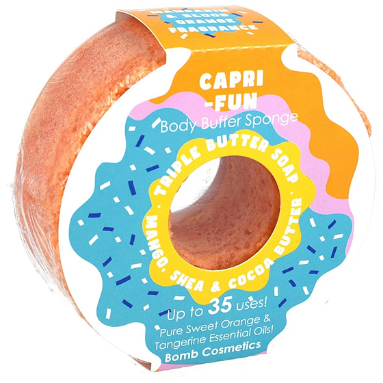 Bomb Cosmetics CapriFun Donut naturalna mydlana gąbka kąpielowa z masłem 165 g