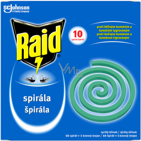 Raid insektycydowa spirala przeciw komarom, 10 sztuk