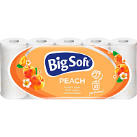 Big Soft brzoskwinia 2-warstwowy papier toaletowy, 10 rolek, 19,3 m rolka